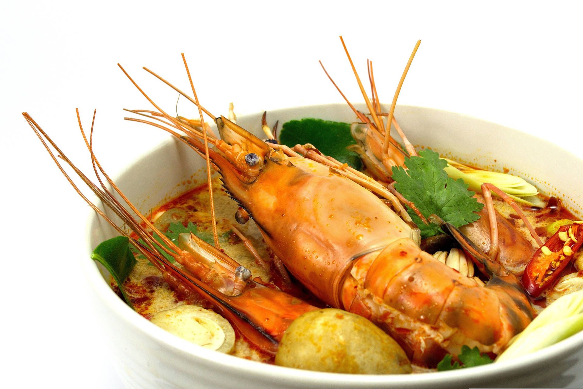 Prawns With Spicy Broth Wallpaper
