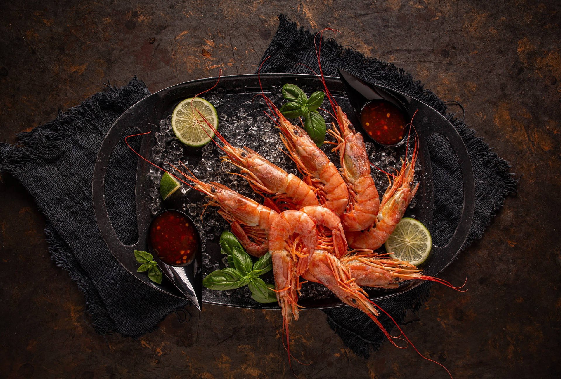 Prawns With Spicy Dipping Sauce Wallpaper