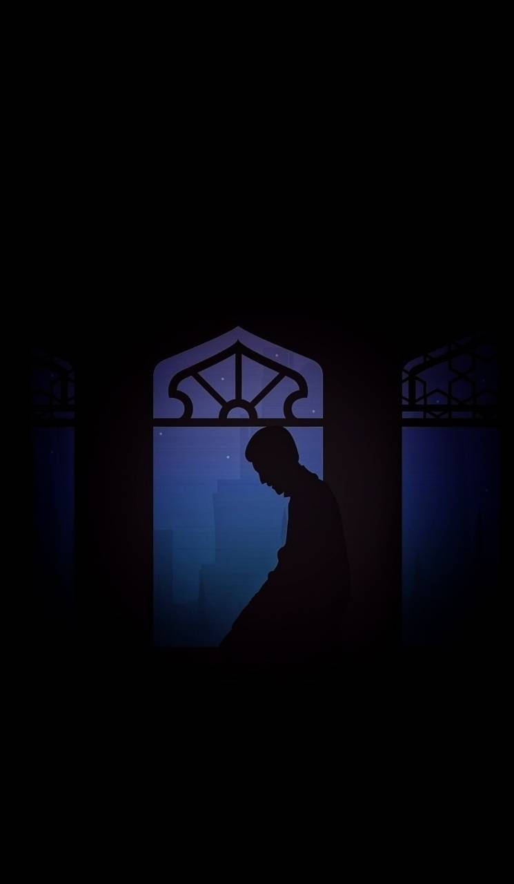 Prayer Blue Night Window Islamic Wallpaper