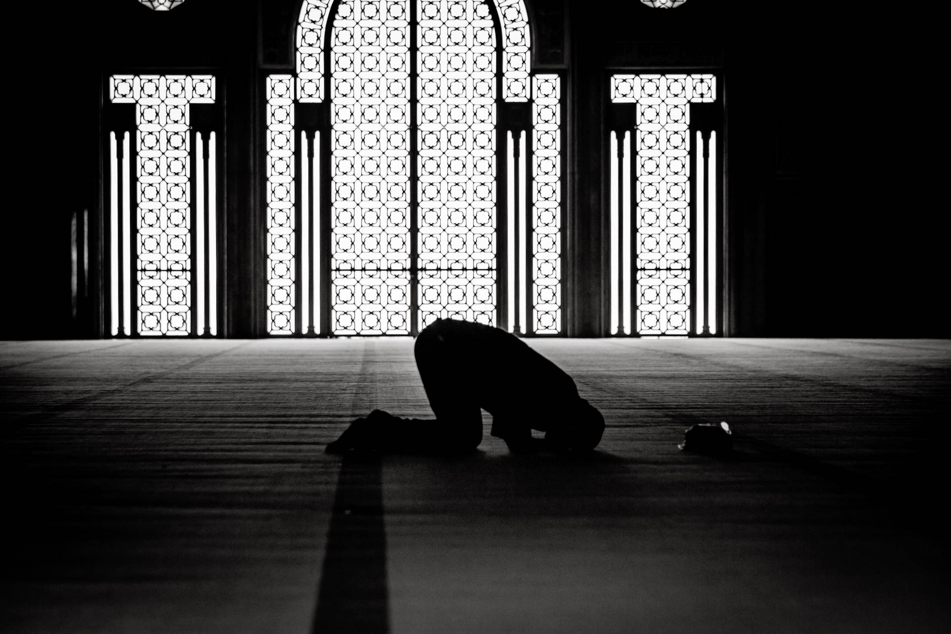 Prayer Dark Mosque Kneeling Background