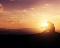 Prayer Man Sitting Sunset Wallpaper