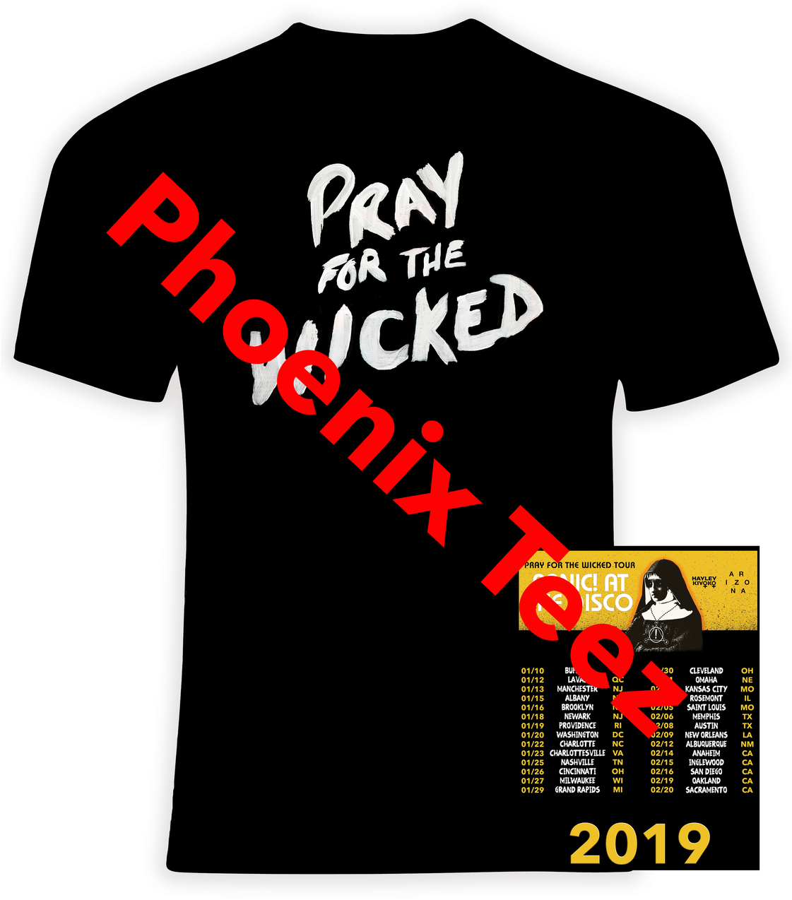 Prayforthe Wicked Tour T Shirt2019 PNG
