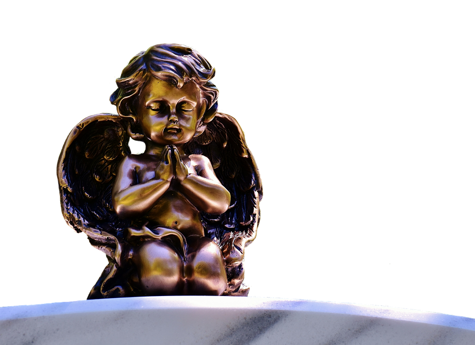 Download Praying Angel Statue | Wallpapers.com