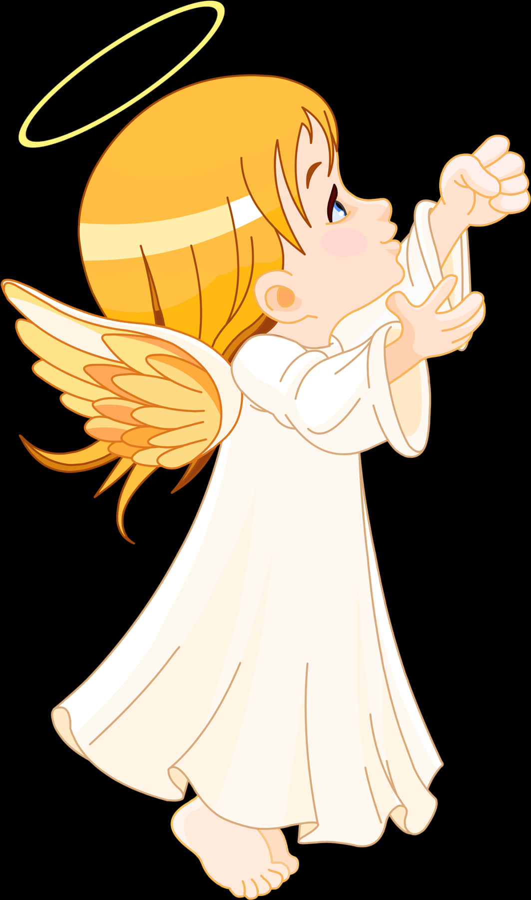 Download Praying Cartoon Angel | Wallpapers.com