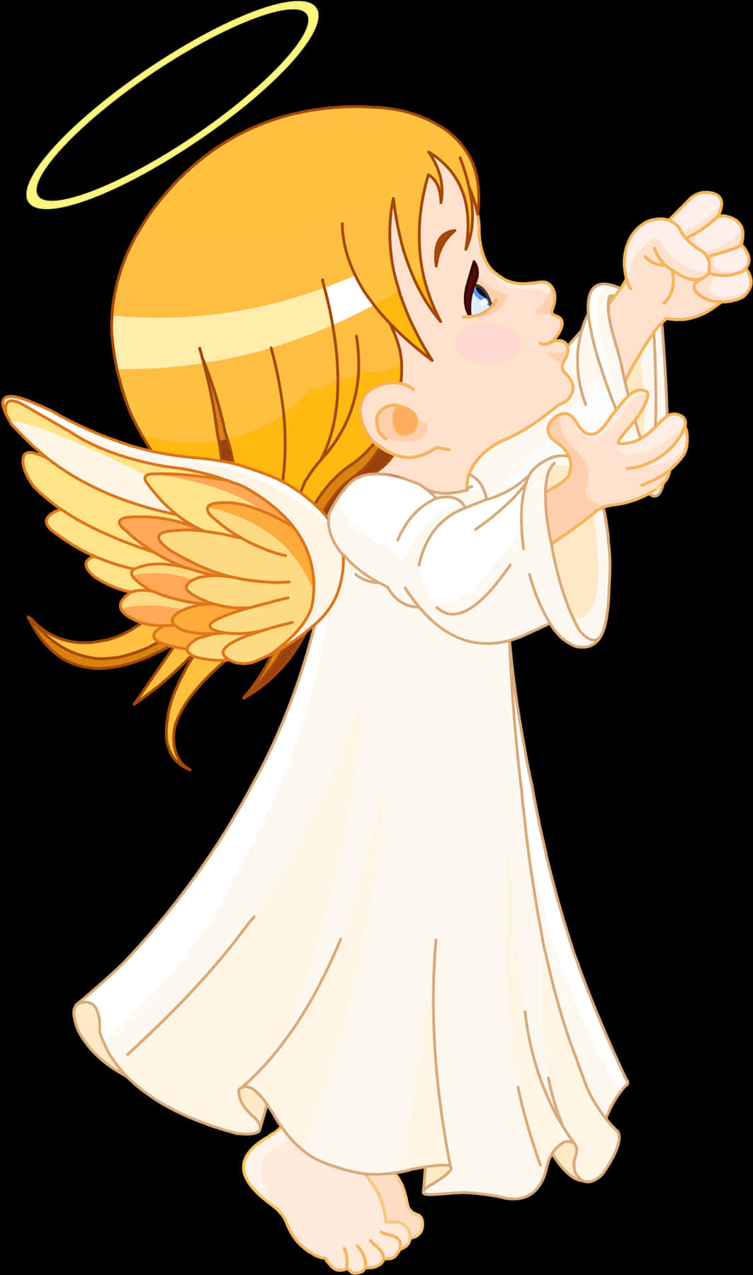 Praying Cartoon Angel PNG