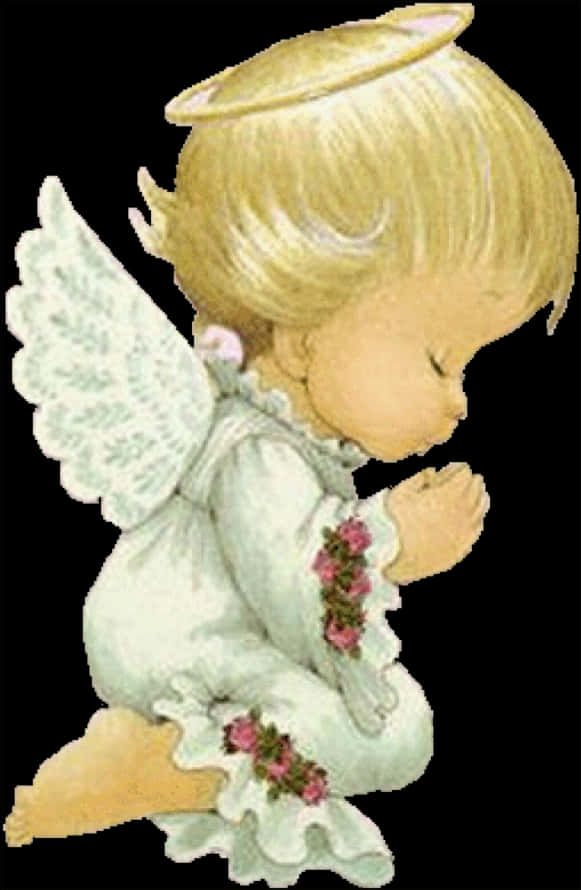 Praying Child Angel Illustration PNG