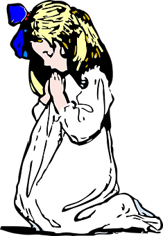 Praying Child Illustration PNG