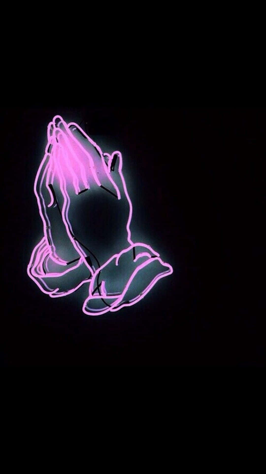 black praying hands background