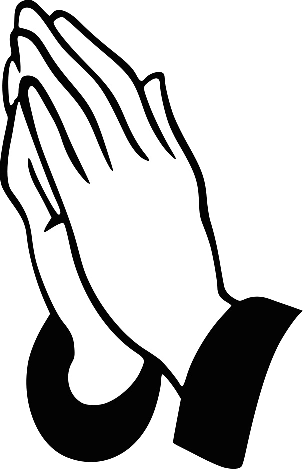Praying Hands Clipart Blackand White PNG