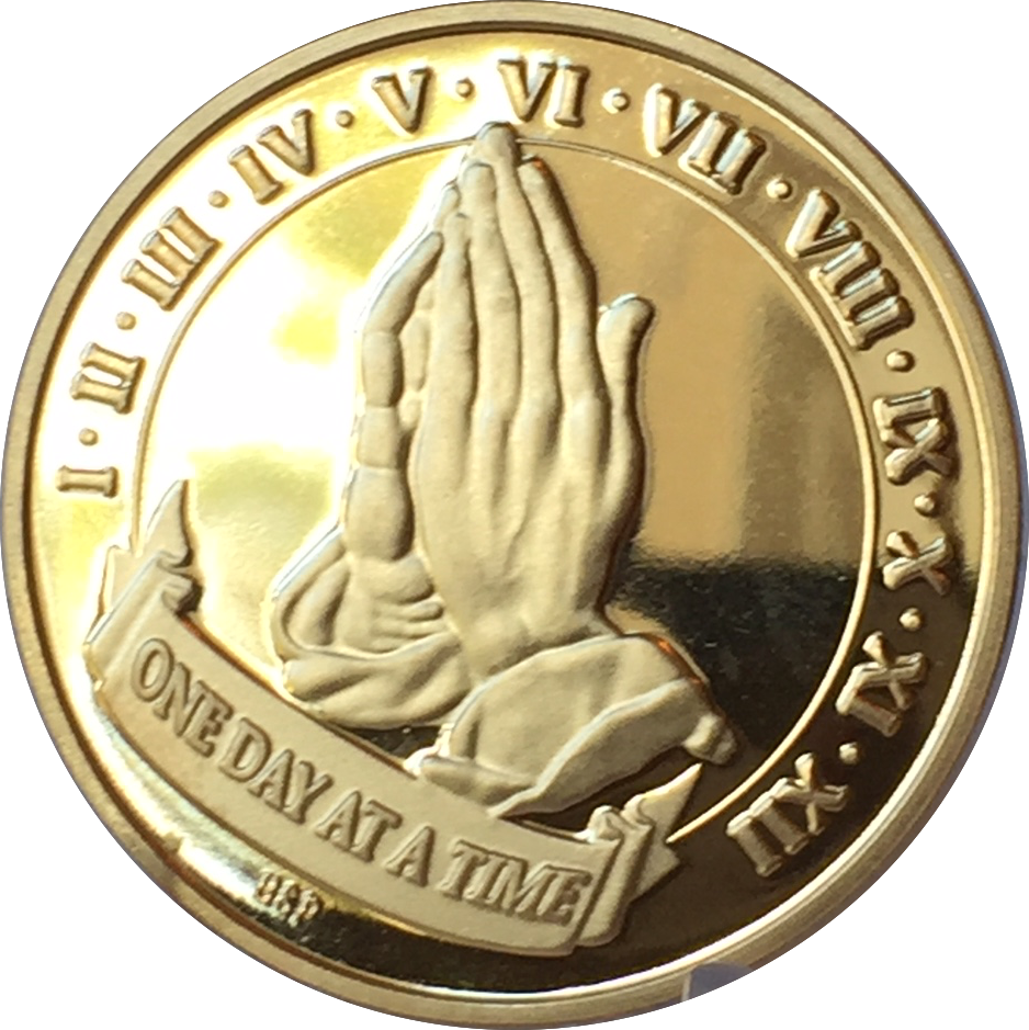 Praying Hands Coin One Dayata Time PNG