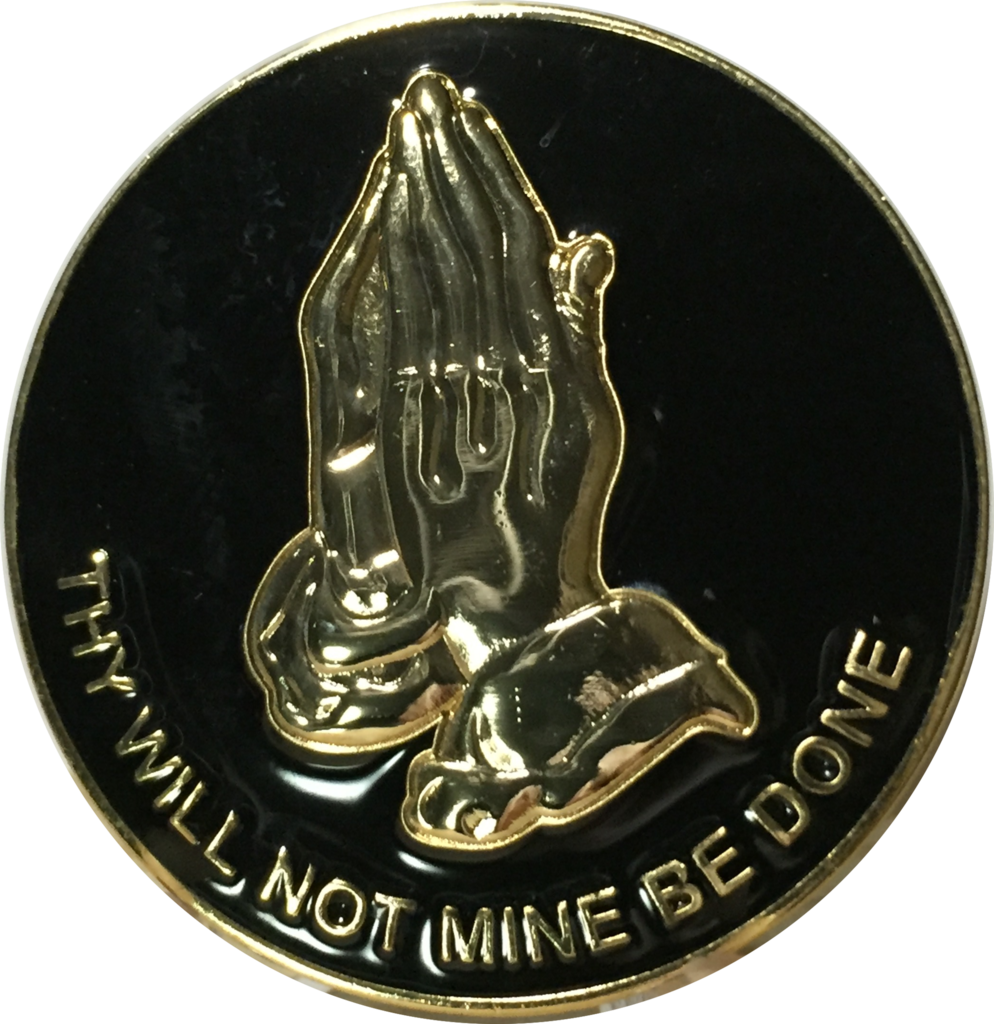 Praying Hands Coin Thy Will Not Mine Be Done PNG