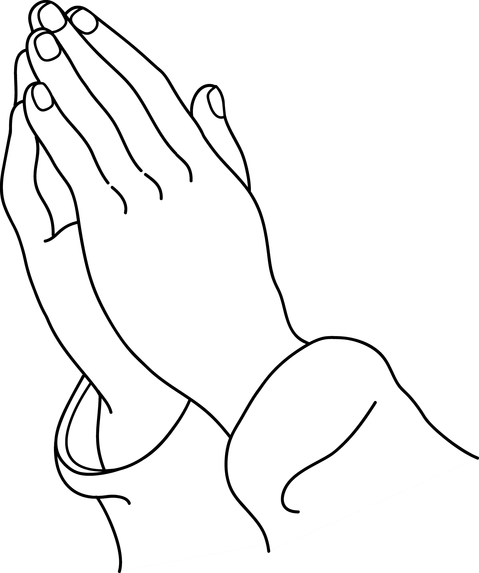 Praying Hands Line Art PNG