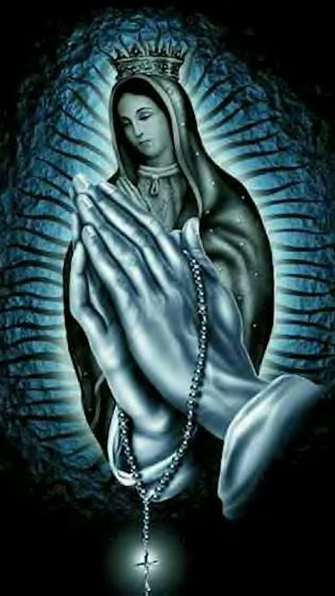Mary And Praying Hands Picture