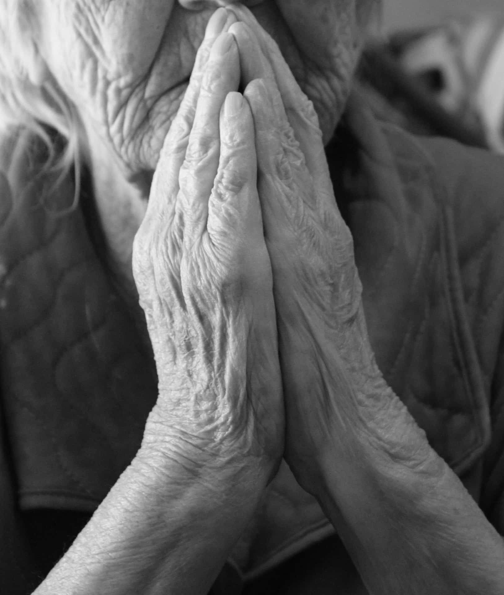 Old Woman Praying Hands Picture
