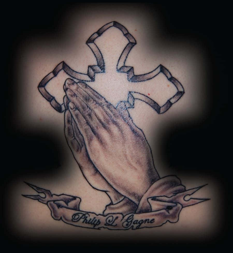 crosses with praying hands drawings