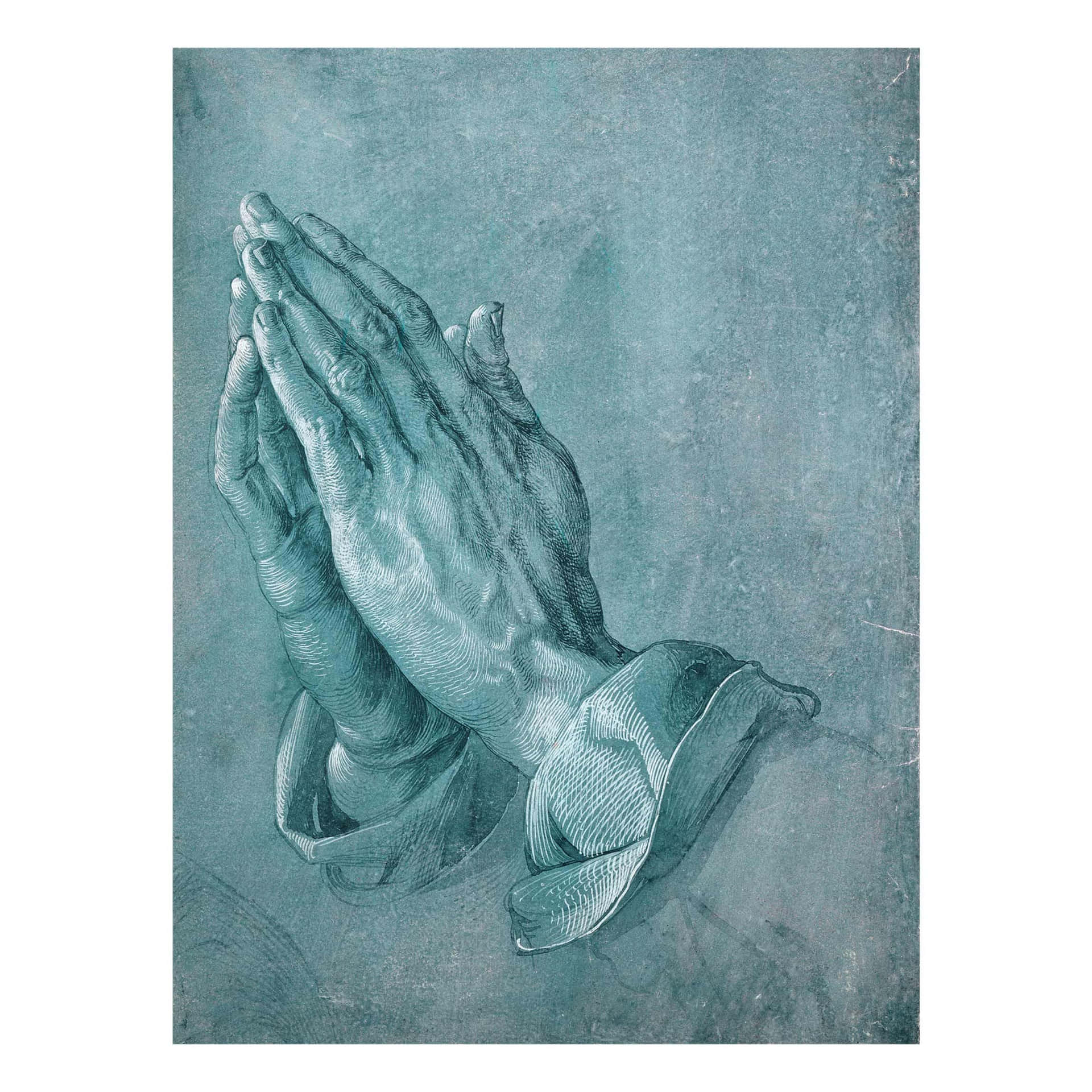 Blue Praying Hands Sketch Picture