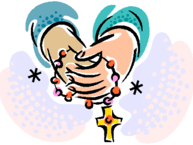 Praying_ Hands_with_ Rosary_and_ Wings PNG