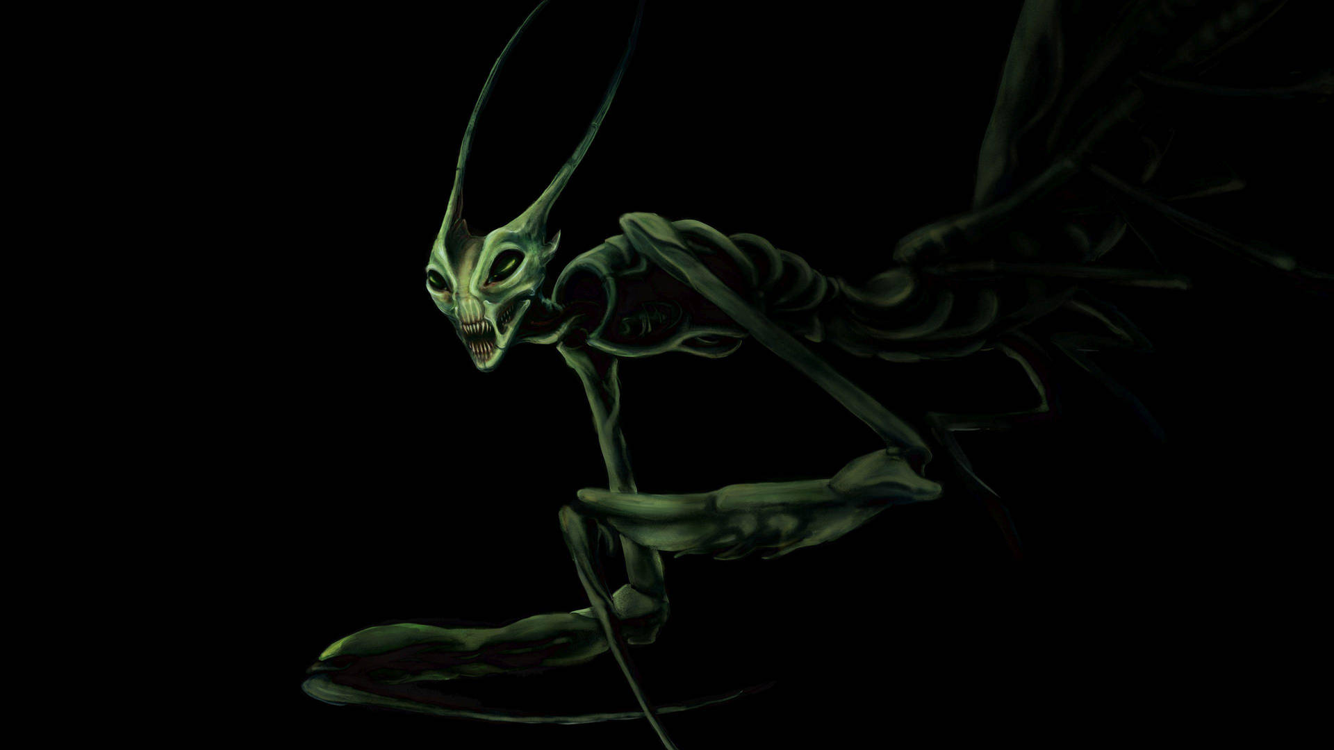 Praying Mantis Creepy Art Wallpaper
