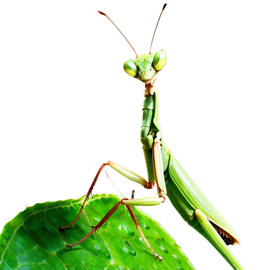 Praying Mantis On Leaf Png 06122024 PNG