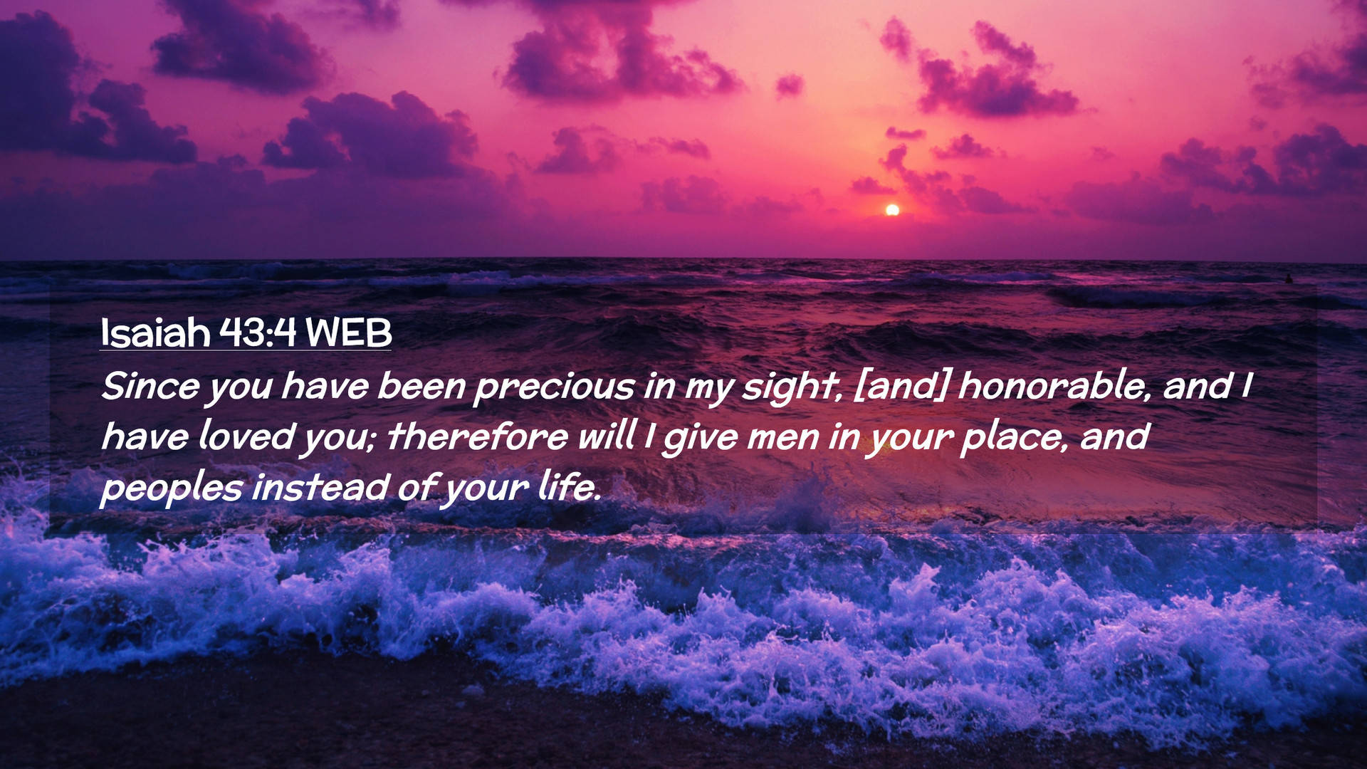Precious Bible Verse With Sunset Photo Wallpaper