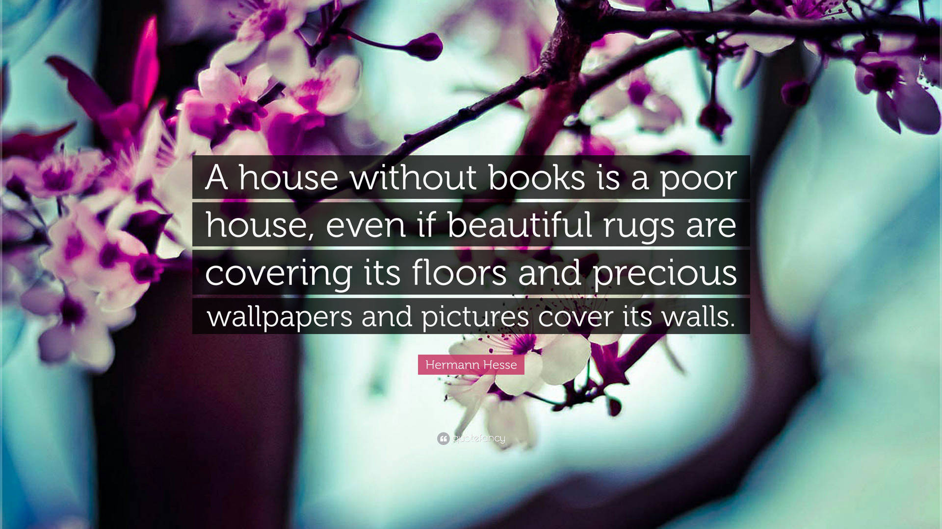 Precious Quote On Cherry Blossom Photo Wallpaper