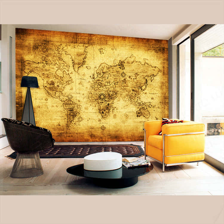 Precise World Map Wall Art Wallpaper
