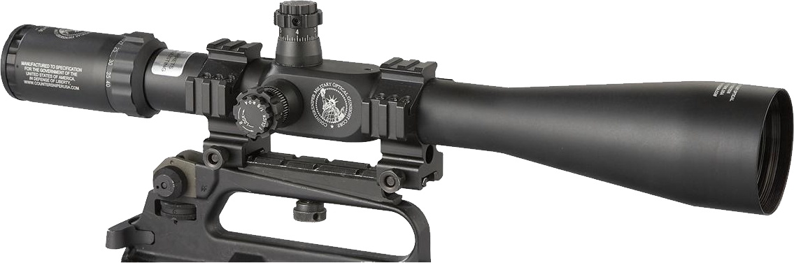 Precision Rifle Scope Mounted PNG
