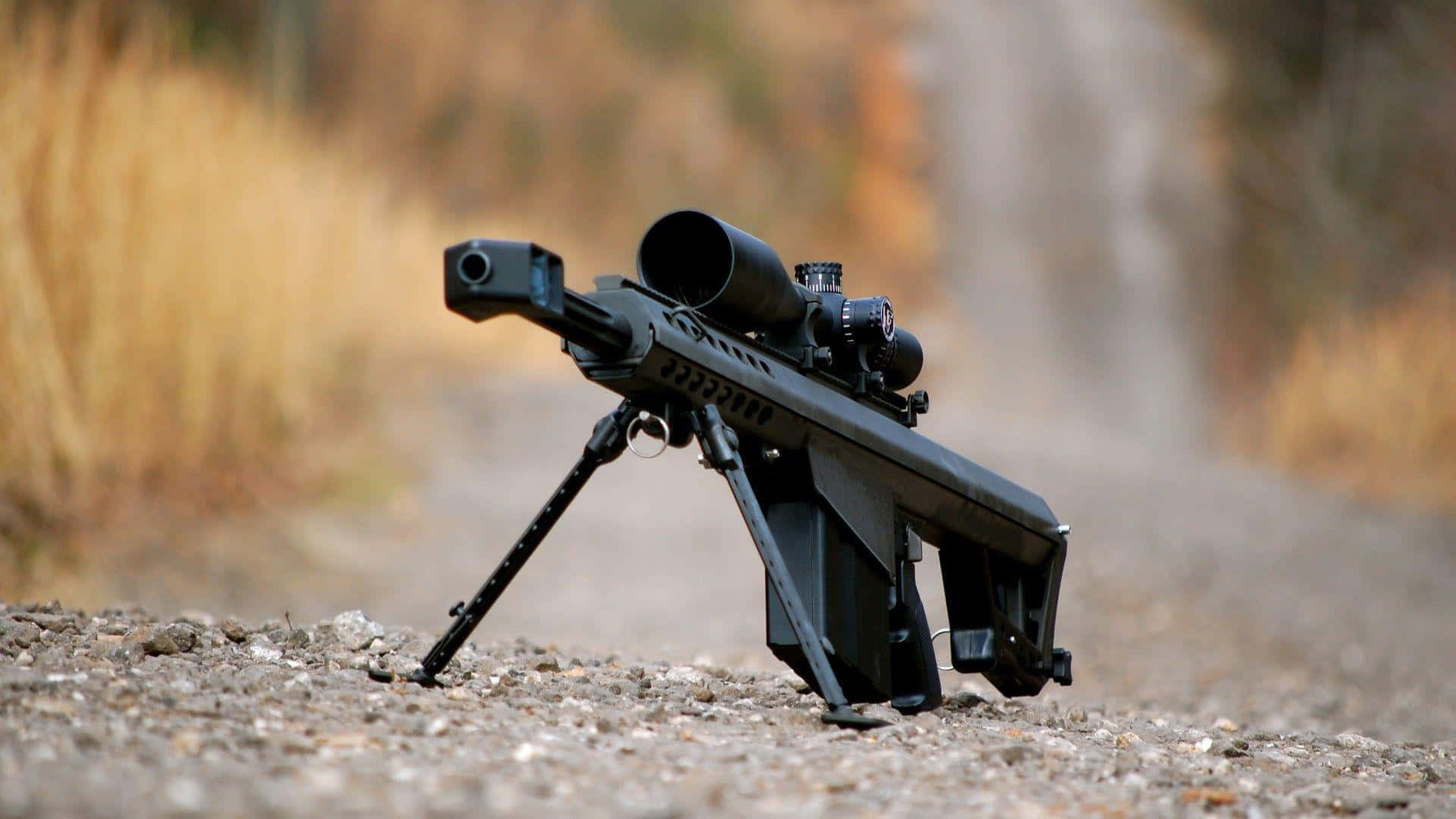 Precision Rifle With Scopeand Bipod Wallpaper