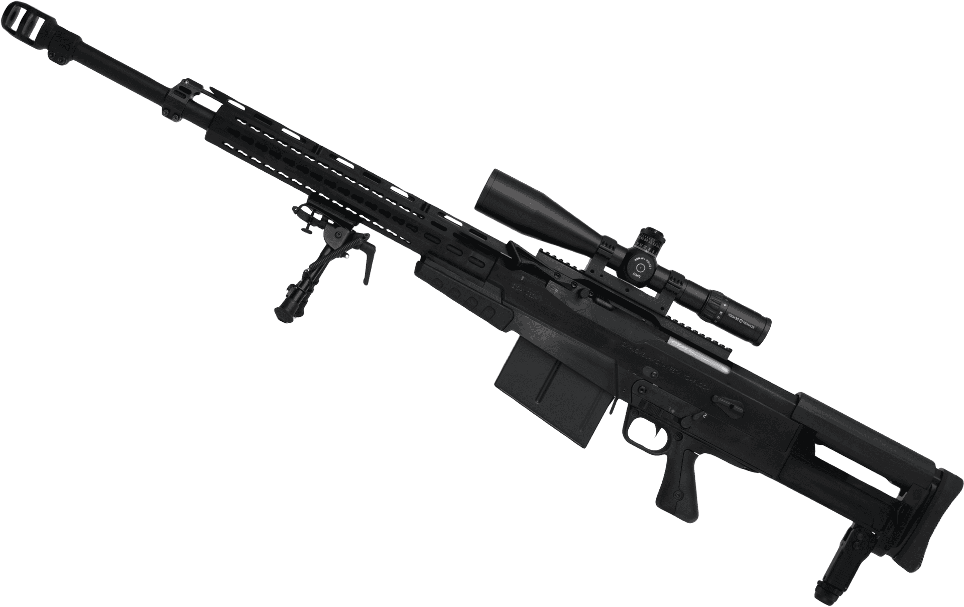 Precision Riflewith Scopeand Bipod PNG