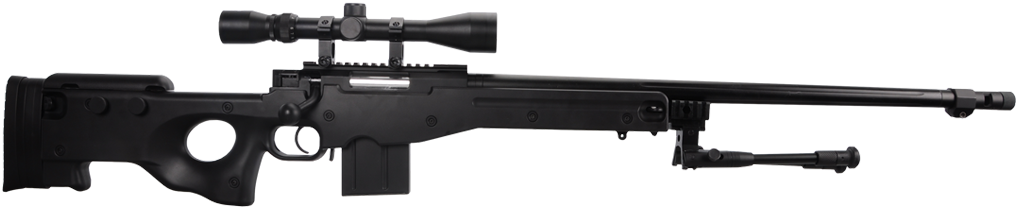 Precision Sniper Rifle Side View PNG