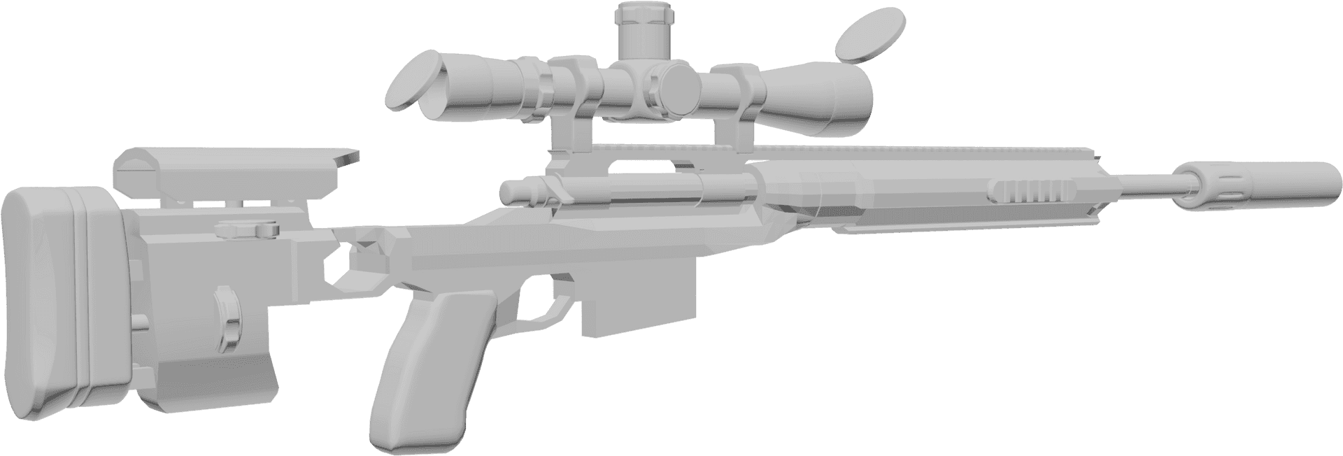 Precision Sniper Rifle3 D Model PNG