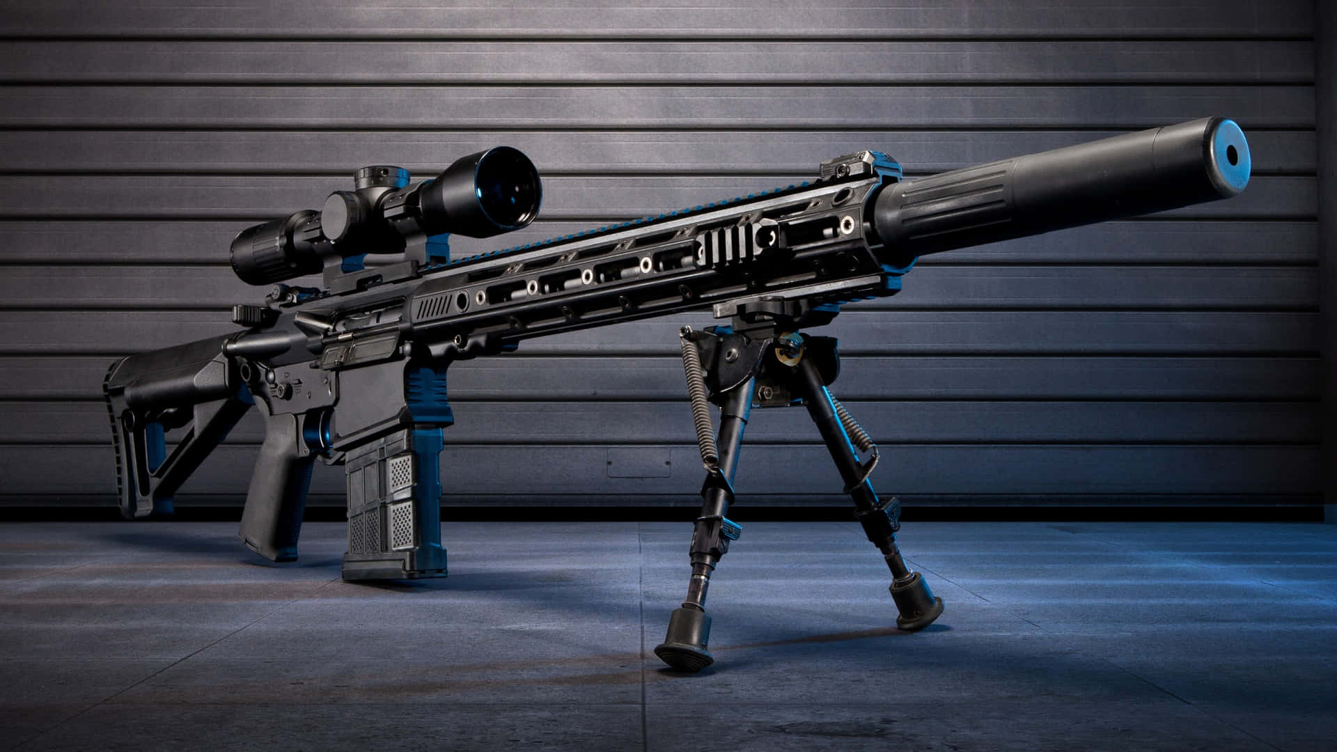 Precision Sniper Riflewith Scopeand Bipod Wallpaper