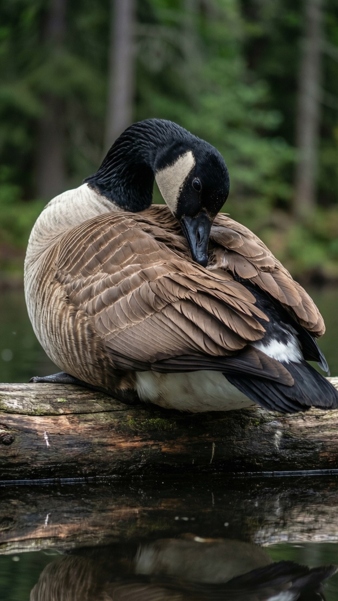 Preening on Log Bakgrunner