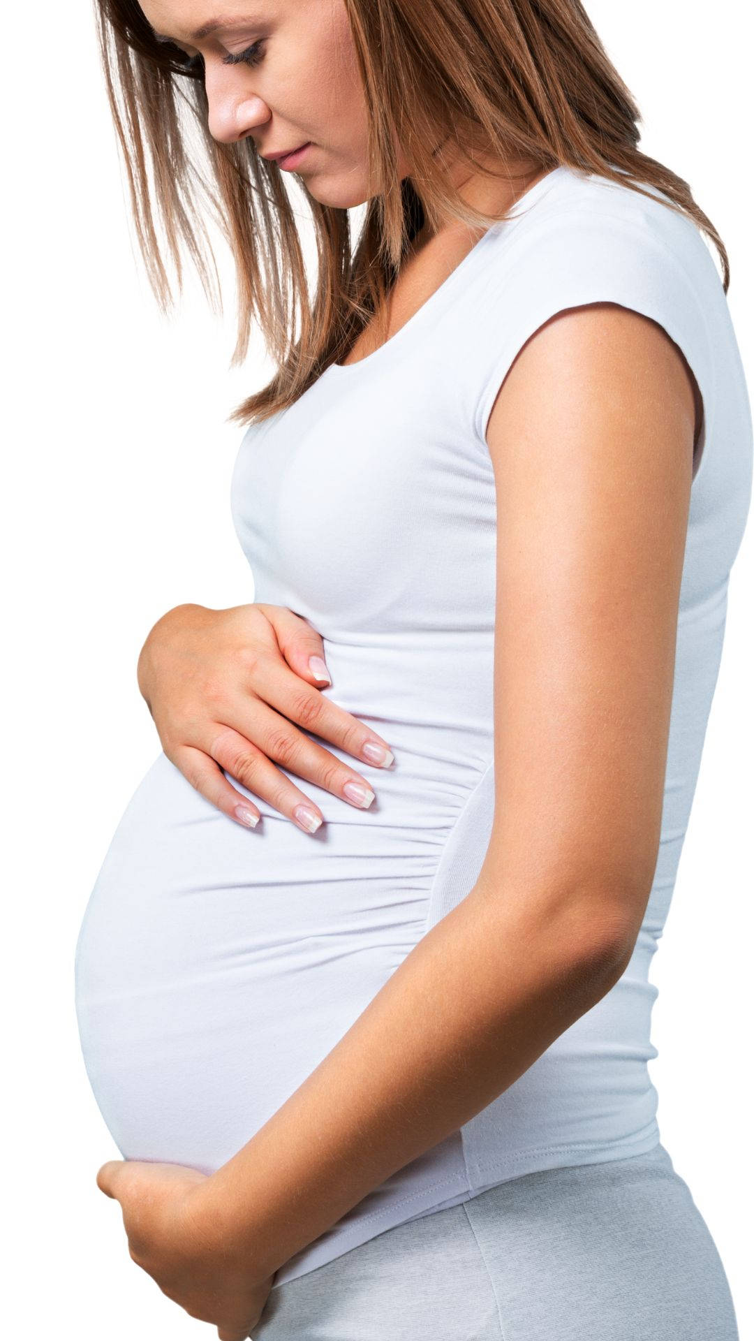 Graviditet Sidevisning Foto Wallpaper