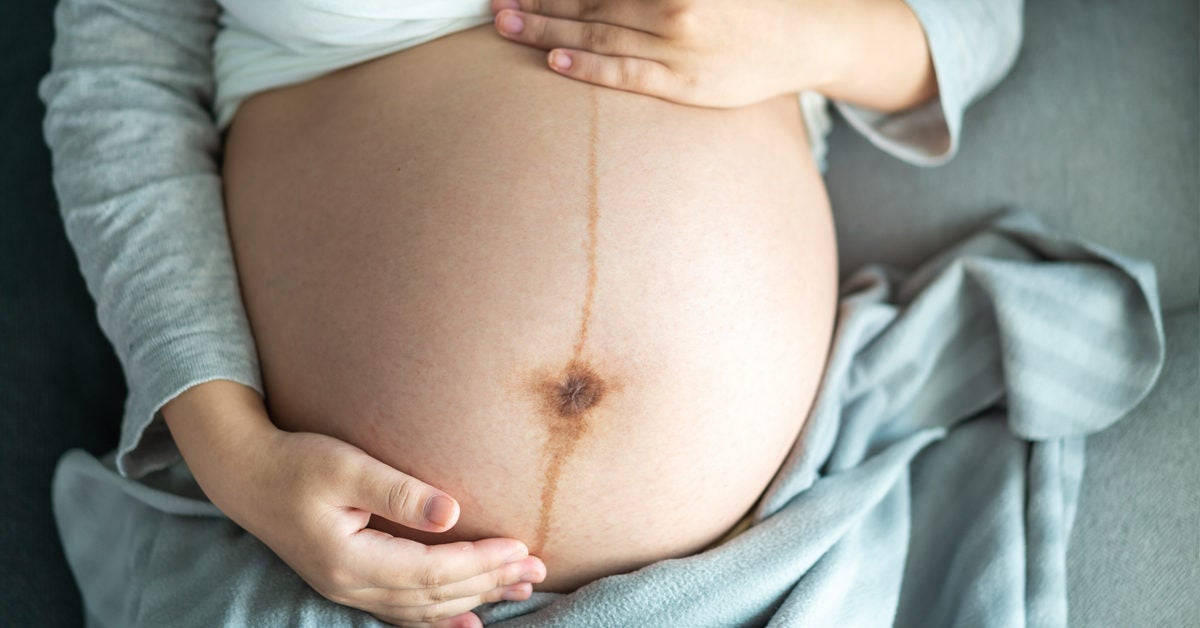 Gravid Mave Grå Graviditetstøj Tapet Wallpaper
