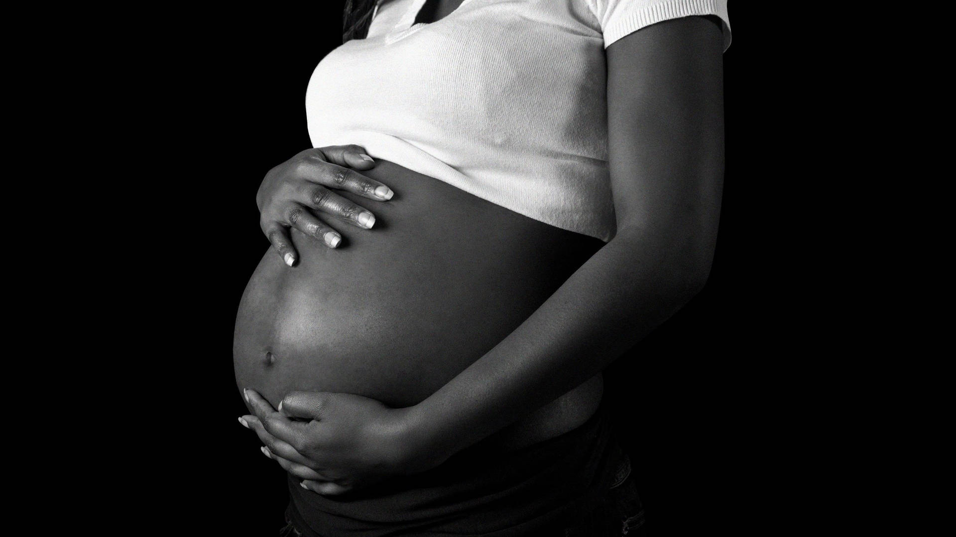 Pregnant Belly Monochrome Stomach Wallpaper