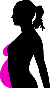 Pregnant Silhouette Art PNG