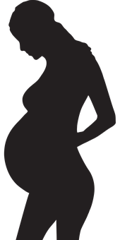 Pregnant Silhouette Profile PNG