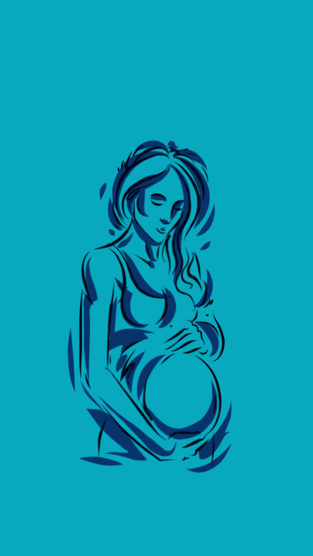 Pregnant Sketch Art Wallpaper