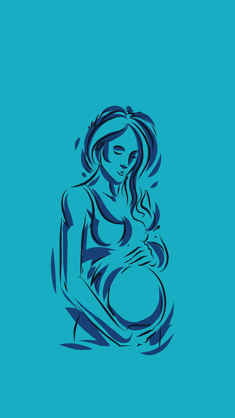 Gravidkvinna Ritad Digital Konst. Wallpaper