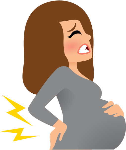 Pregnant Woman Experiencing Back Pain PNG