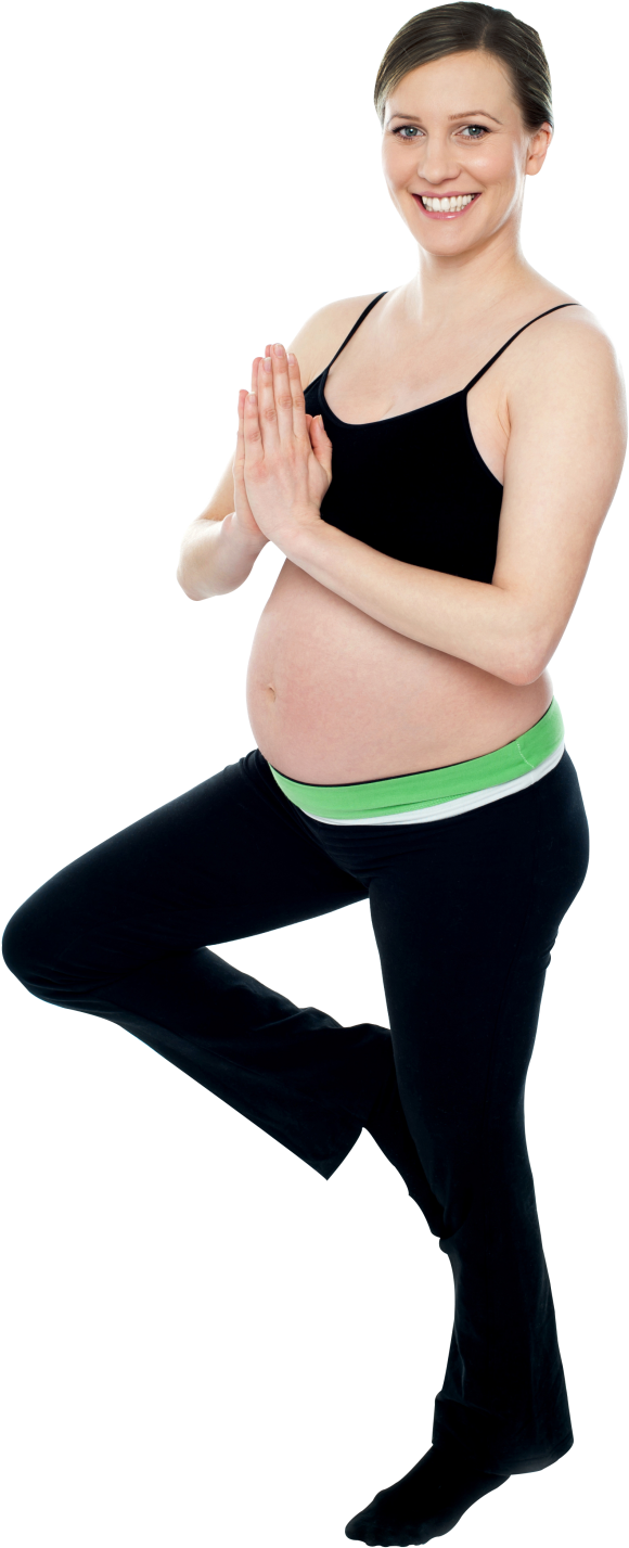 Pregnant_ Woman_ Practicing_ Yoga PNG
