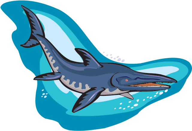 Prehistoric Swimming Reptile Illustration PNG