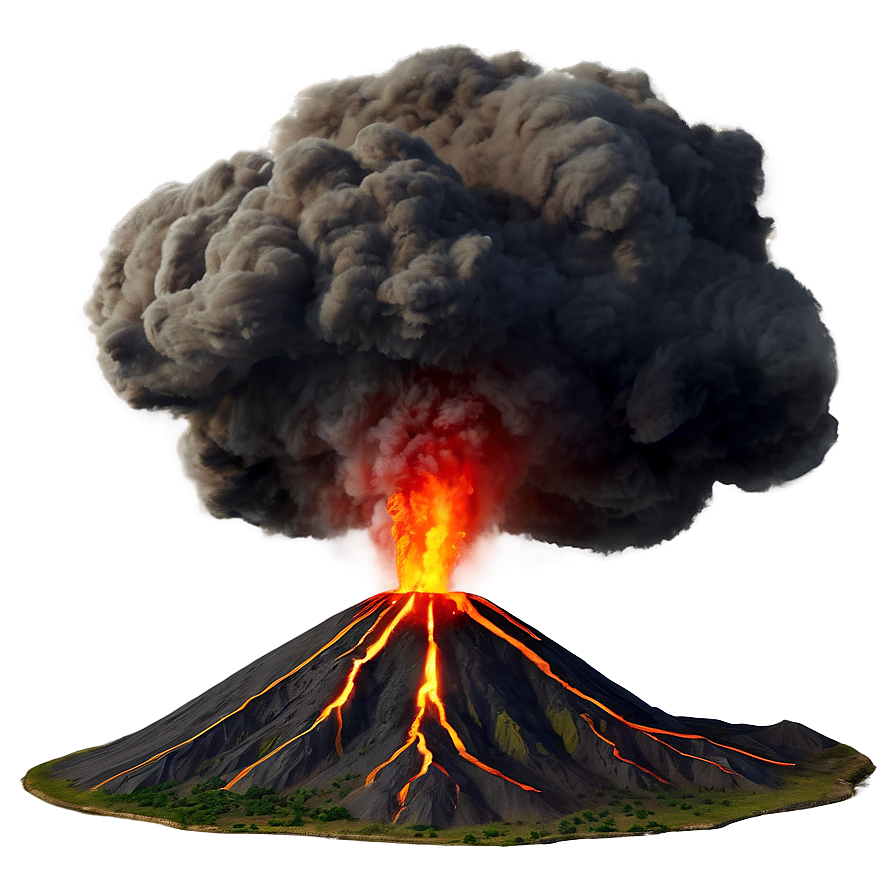 Prehistoric Volcano Landscape Png 05232024 PNG
