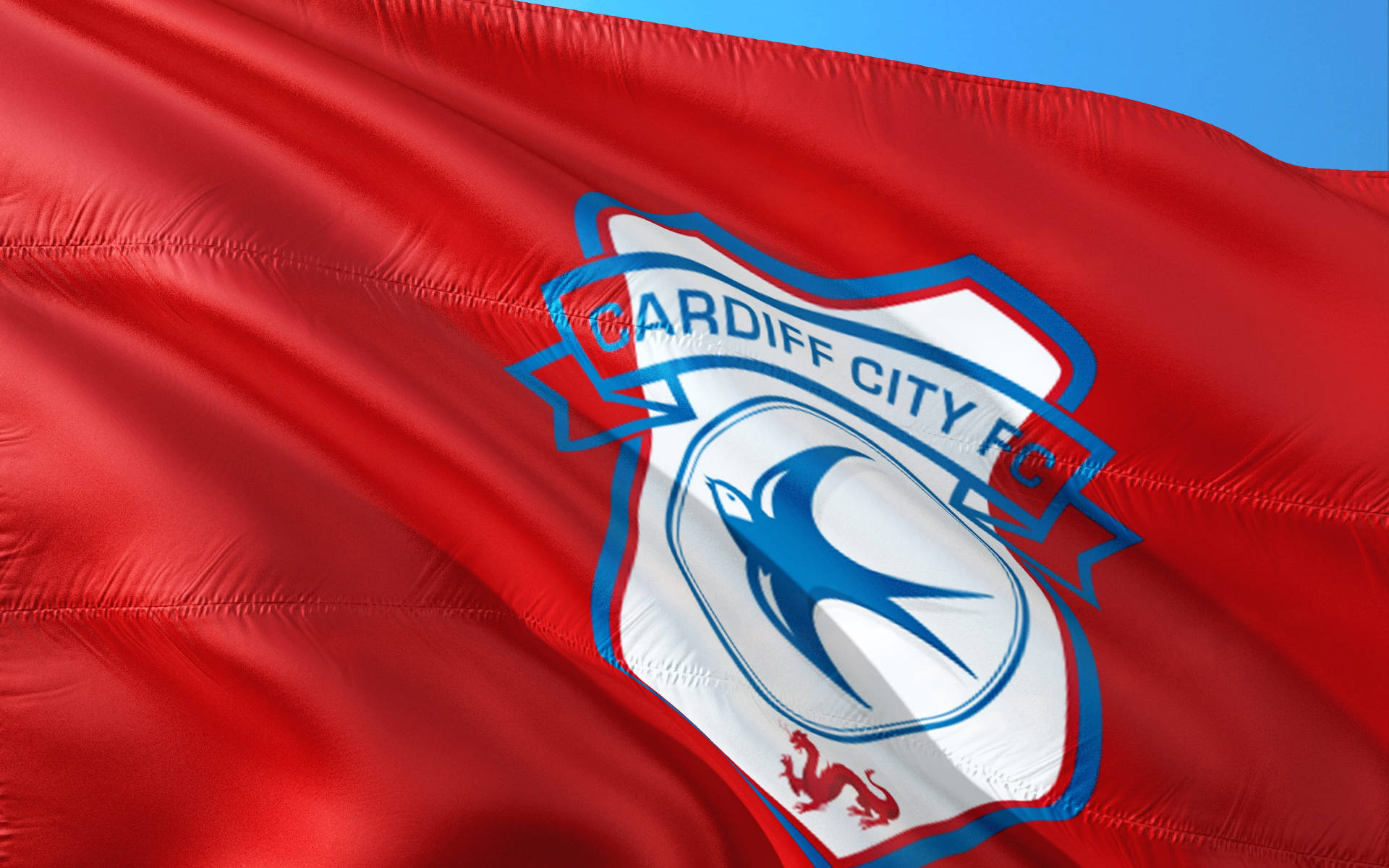 Premier League Cardiff City Flagga. Wallpaper
