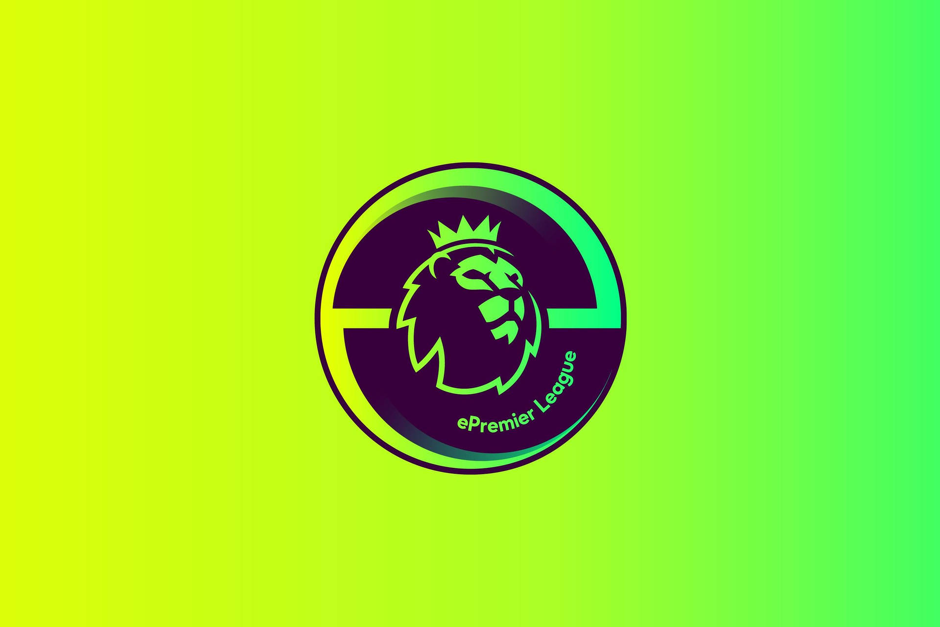 Premier League Logo In Yellow Green Wallpaper