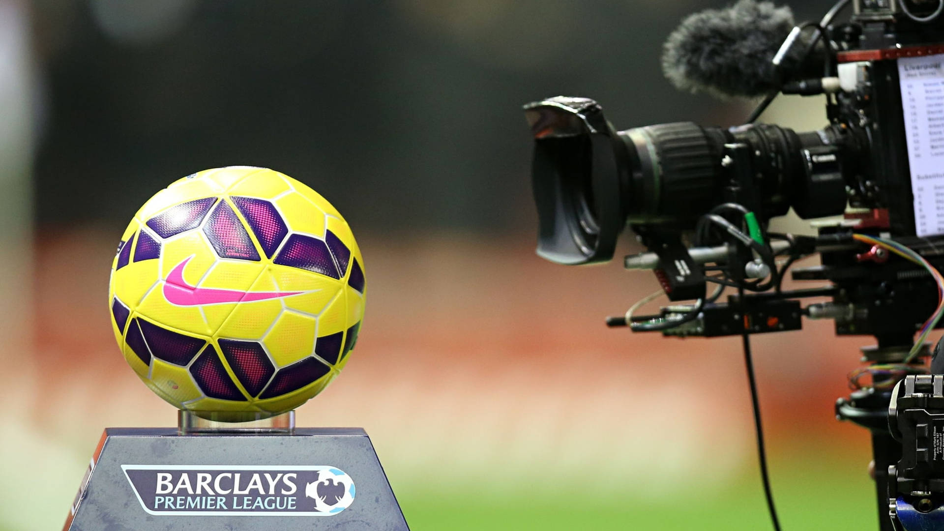 Premier League Soccer Ball With Camera Wallpaper
