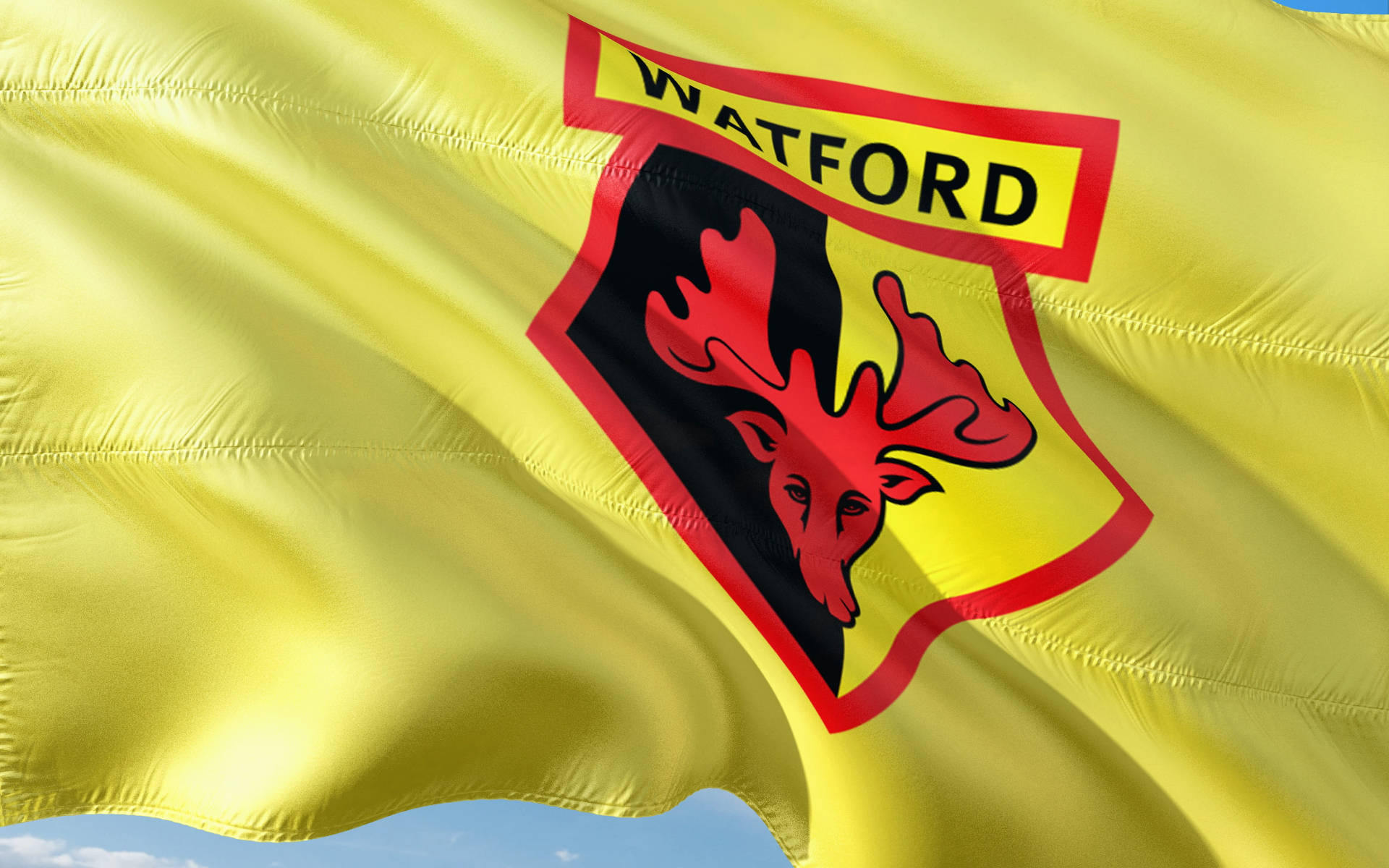 Premierleague Watford-flagga. Wallpaper