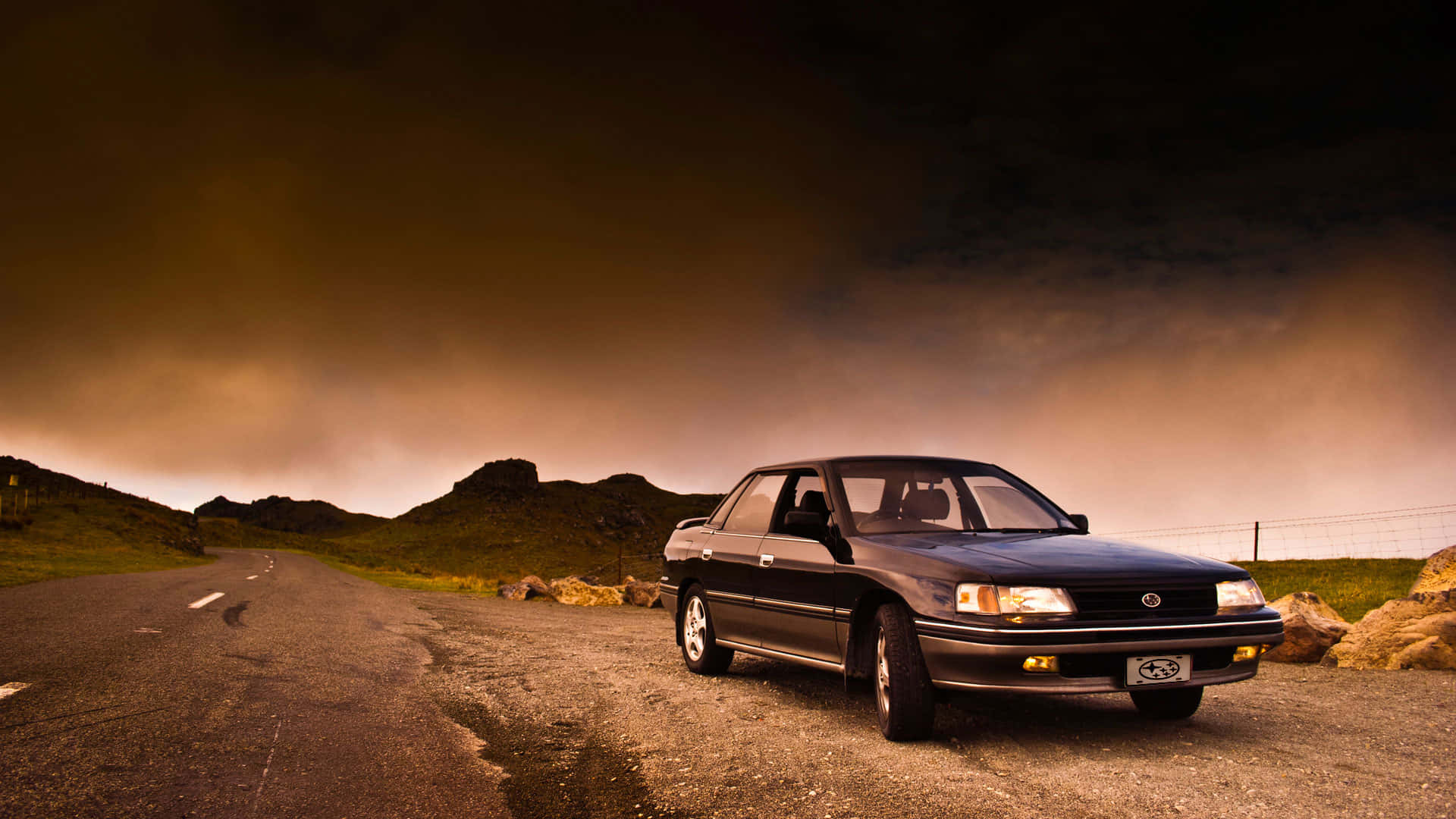 Premium Class - Subaru Legacy In Action Wallpaper