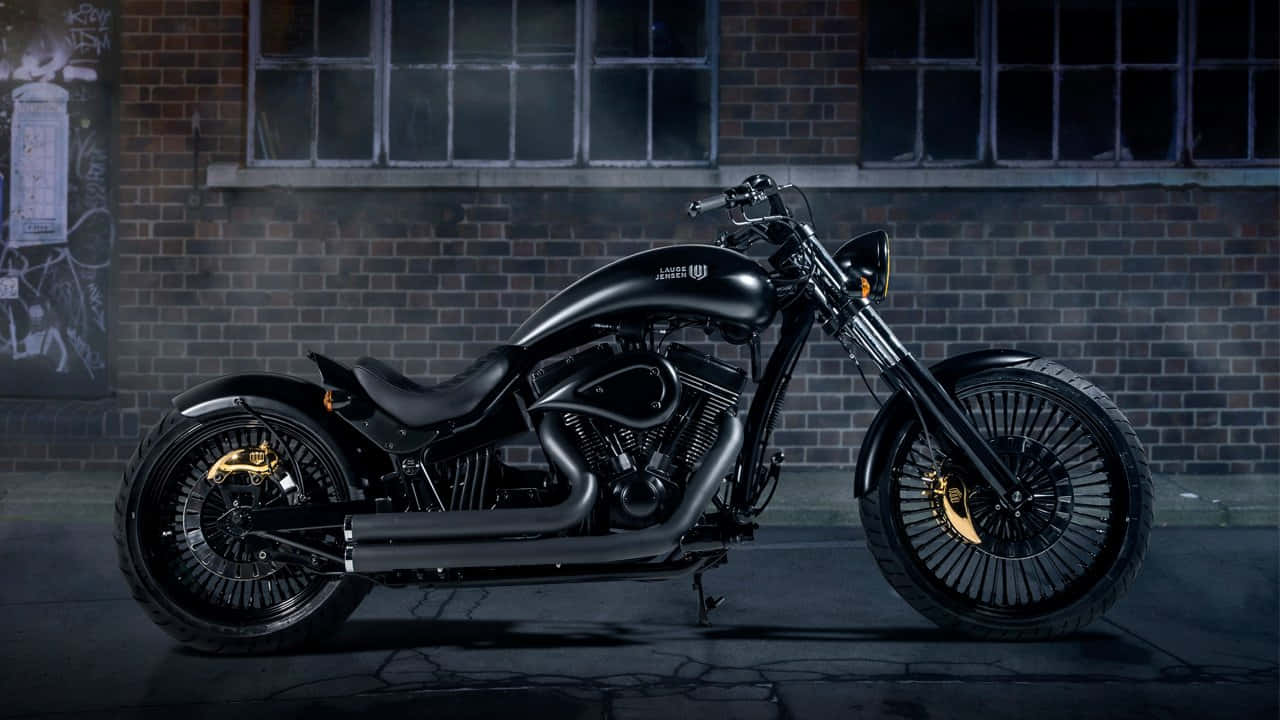 Premium Lauge Jensen Motorsykkel På Utstilling Bakgrunnsbildet